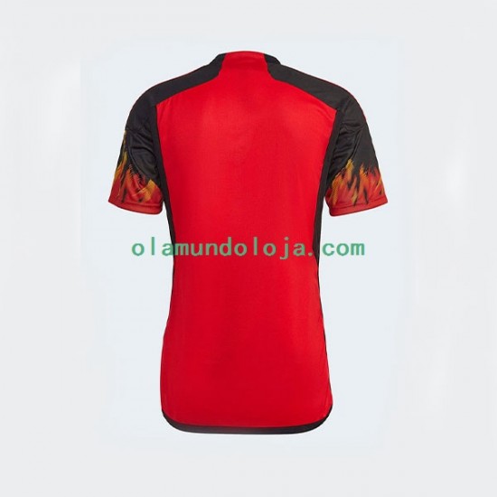 Camisola Bélgica Homem Equipamento Primeiro Copa do Mundo 2022 Manga Curta